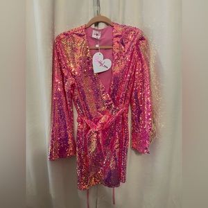Buddy Love Lynlee Sequin Wrap Dress